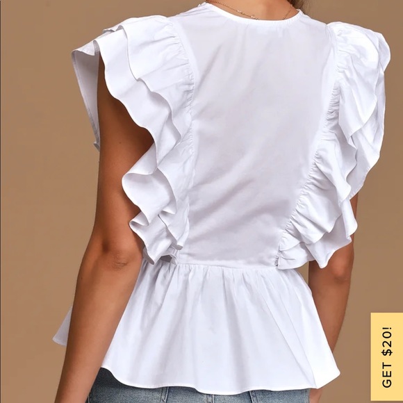 In A Ruffle White Ruffled Hook and Eye Top - Picture 3 of 5